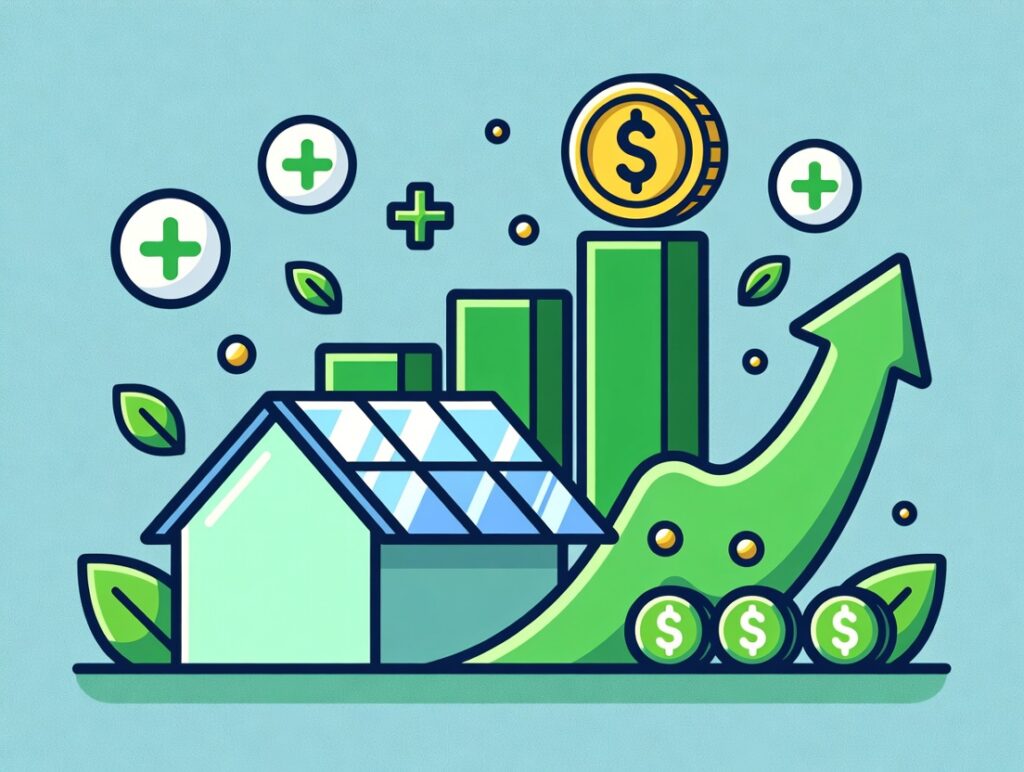 Solar energy investment savings illustration