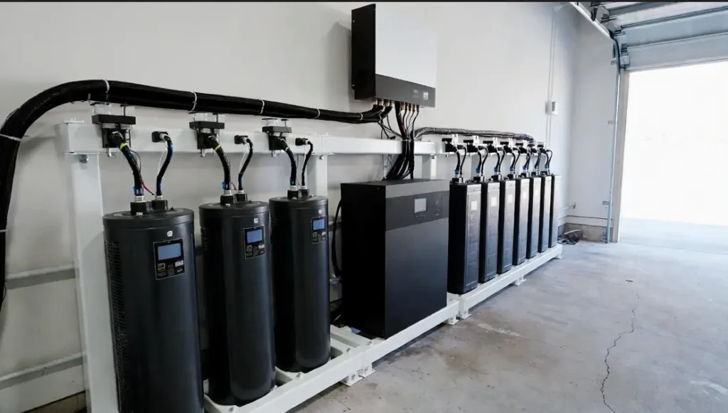 home solar battery storage system with inverter for backup electricity