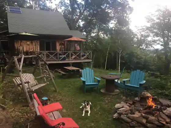 An off-grid cabin solar installation