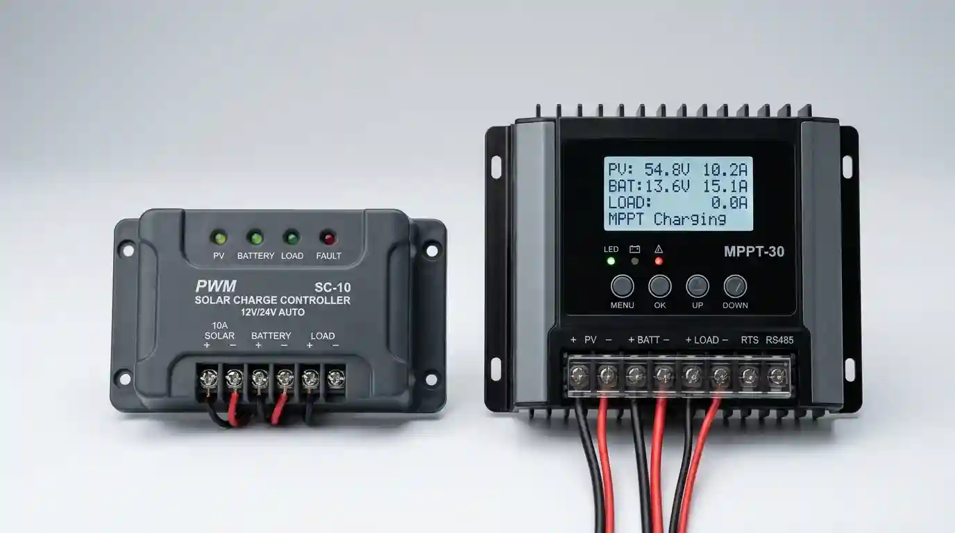 MPPT vs PWM solar charge controller technical comparison